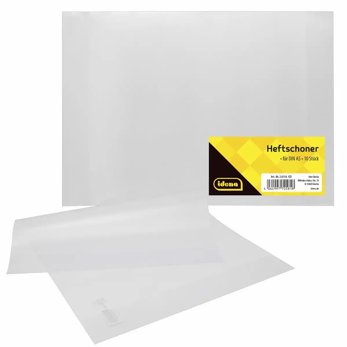 idena-heftschoner-din-a5-farblos-10er-set-1 Idena Heftschoner DIN A5 farblos aus Kunststoff 120 µm – 10er Set