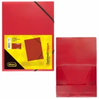 Idena Sammelmappe aus PP mit Gummizug in transluzenter rot im Format DIN A4