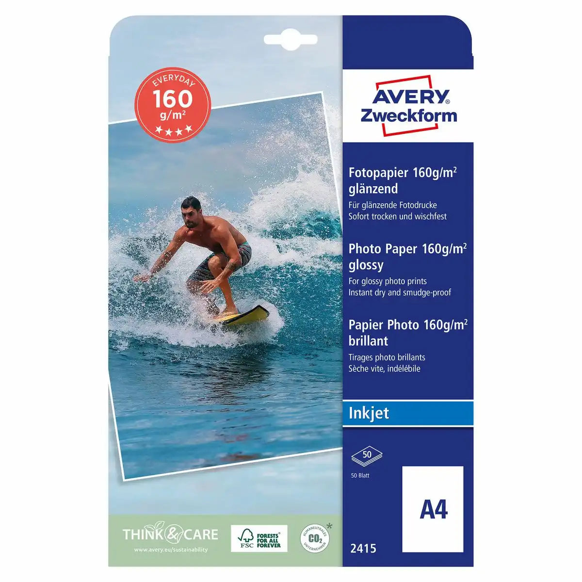 AVERY Zweckform Fotopapier Classic 160g/m² DIN A4 50 Blatt