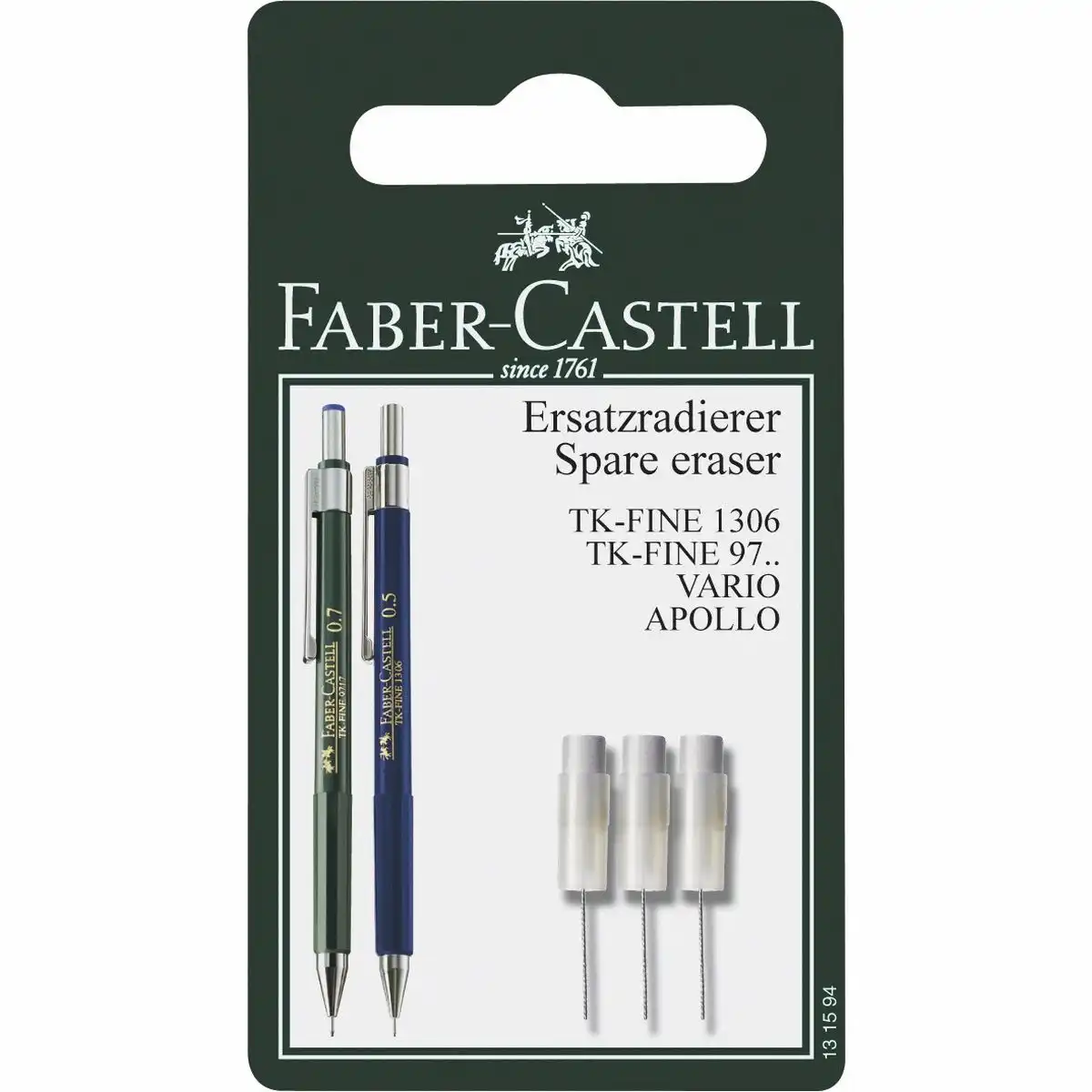 10003322_00 FABER-CASTELL Ersatzradierer TK-FINE weiß 3 Stück Blister