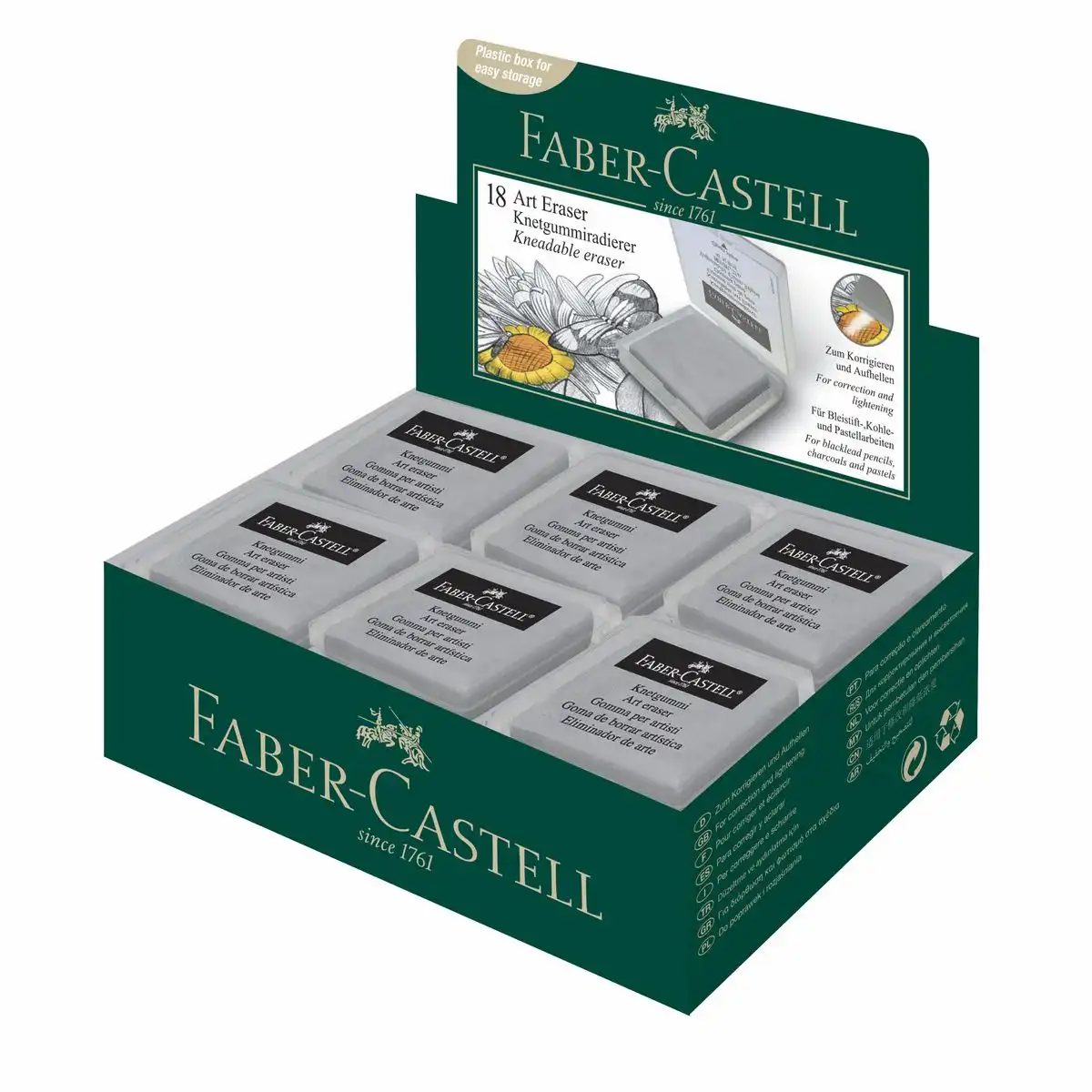10003496_00 FABER-CASTELL Knetradierer Art Eraser grau 18er Pack