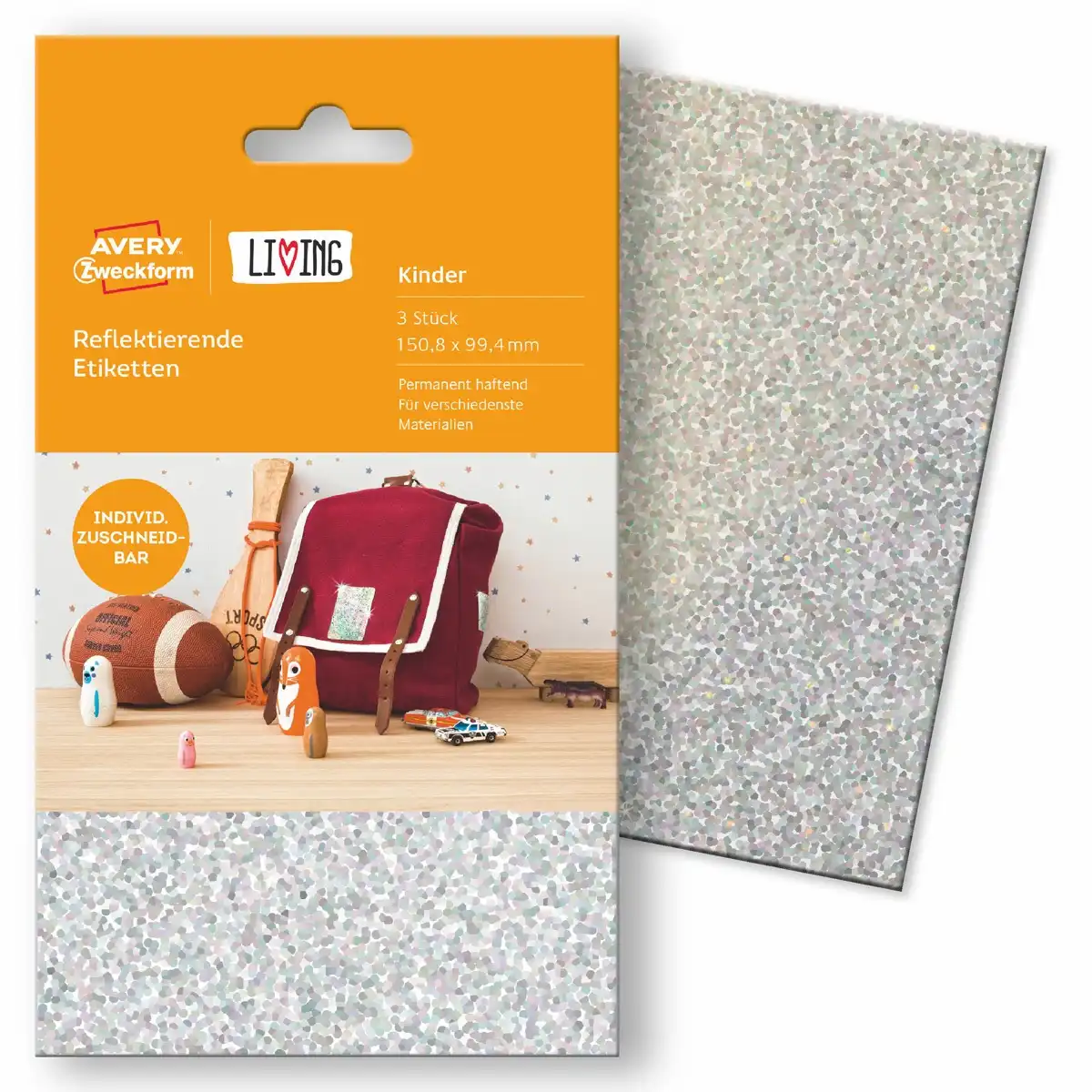 10004444_00 AVERY Zweckform Etiketten reflektierend silber 150