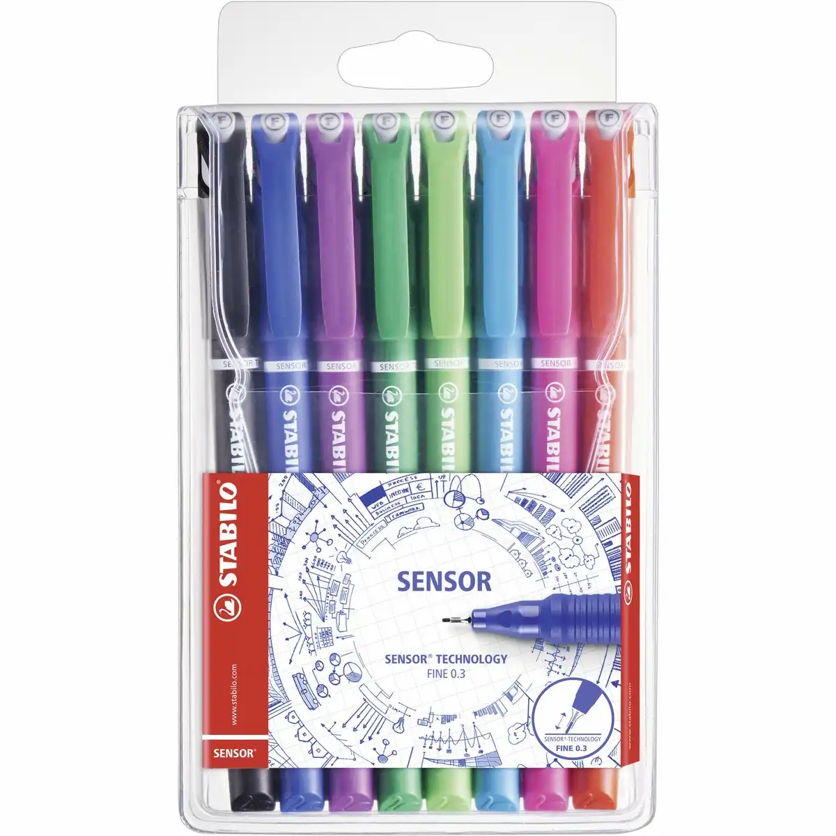 STABILO Fineliner SENSOR F 8 Stück Kunststoffetui