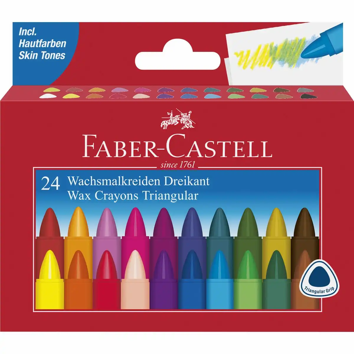 FABER-CASTELL Wachsmalkreiden 24 Stück Etui