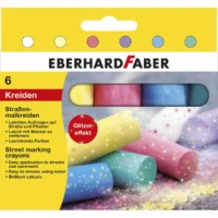EBERHARD FABER Straßenmalkreiden - Glitzer mehrfarbig 6 Stück Kartonetui