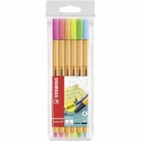 STABILO Fineliner point 88 Neon 6 Stück Kunststoffetui
