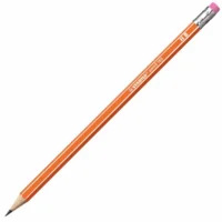 STABILO Bleistift pencil 160 mit Radiergummi HB 18,8cm 12er Pack - HB, orange