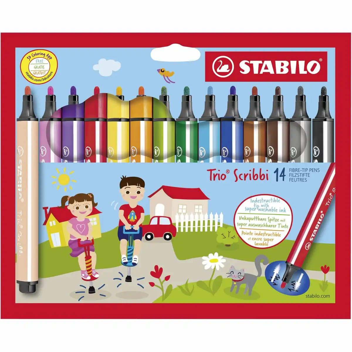 STABILO Filzstifte Scribbi 14 Stück Kartonetui