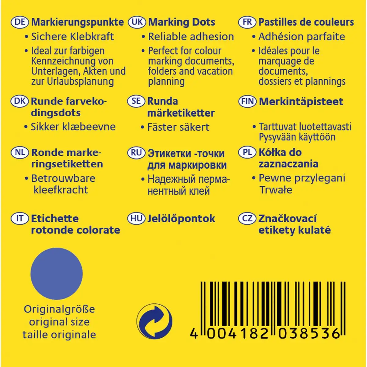 10016765_01 AVERY Zweckform Markierungspunkte permanent blau Ø10mm 800 Stück-1