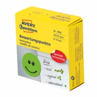 AVERY Zweckform Bewertungspunkte Gesicht positiv grün Ø19mm 250 Stück