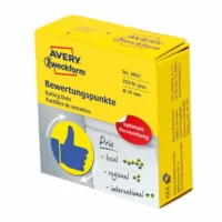 AVERY Zweckform Bewertungspunkte Daumen blau/gelb Ø19mm 250 Stück