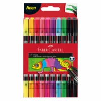 FABER-CASTELL Filzstifte Doppelfasermaler neon 10 Stück Kartonetui