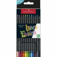 FABER-CASTELL Buntstifte Black Edition - Kartonetui, 12 Stück