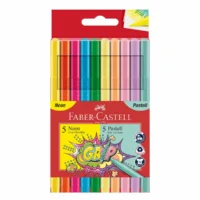 FABER-CASTELL Fasermaler Neon & Pastell 10 Stück