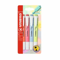 STABILO Textmarker swing cool Standardfarben pastell 4 Stück Kunststoffetui