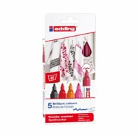 edding Textilmarker 4500 warme Farben 2-3mm 5 Stück Etui