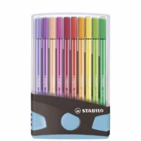 STABILO Filzstifte Pen 68 Premium Tischset Kunststoffbox - hellblau/anthrazit