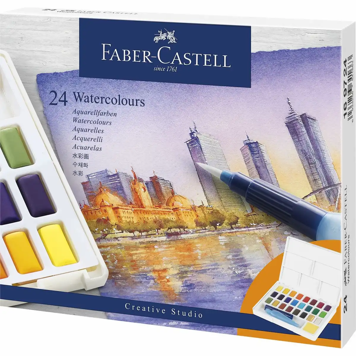 10063927_00 FABER-CASTELL Aquarellfarben 24 Farben in Näpfchen