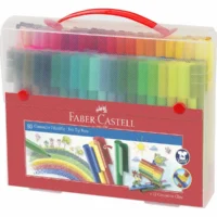 FABER-CASTELL Filzstifte Connector Set Koffer Kunststoffetui - 80 Stück