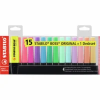 STABILO Textmarker BOSS ORIGINAL Tischset pastell 15 Stück Kunststoffetui