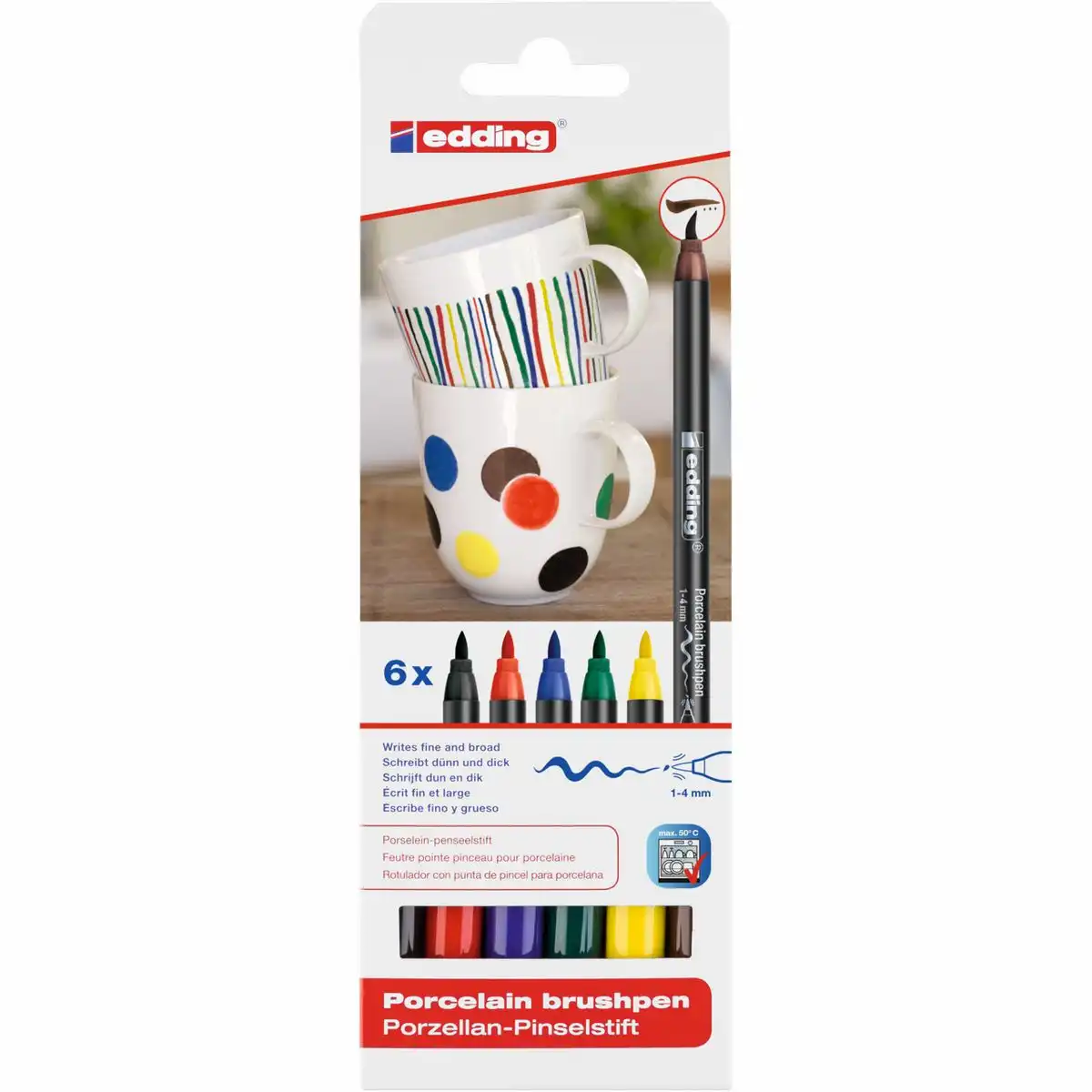 edding Porzellan Pinselstift 1-4mm 6 Stück
