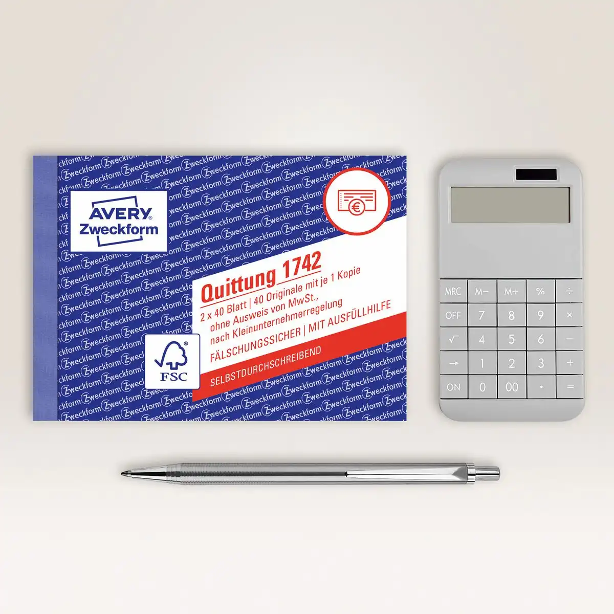 AVERY Zweckform Quittung Kleinunternehmer selbstdurchschreibend DIN A6 quer 2x40 Blatt-5
