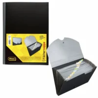 Idena Fächermappe PP 12 Fächer schwarz/grau DIN A4