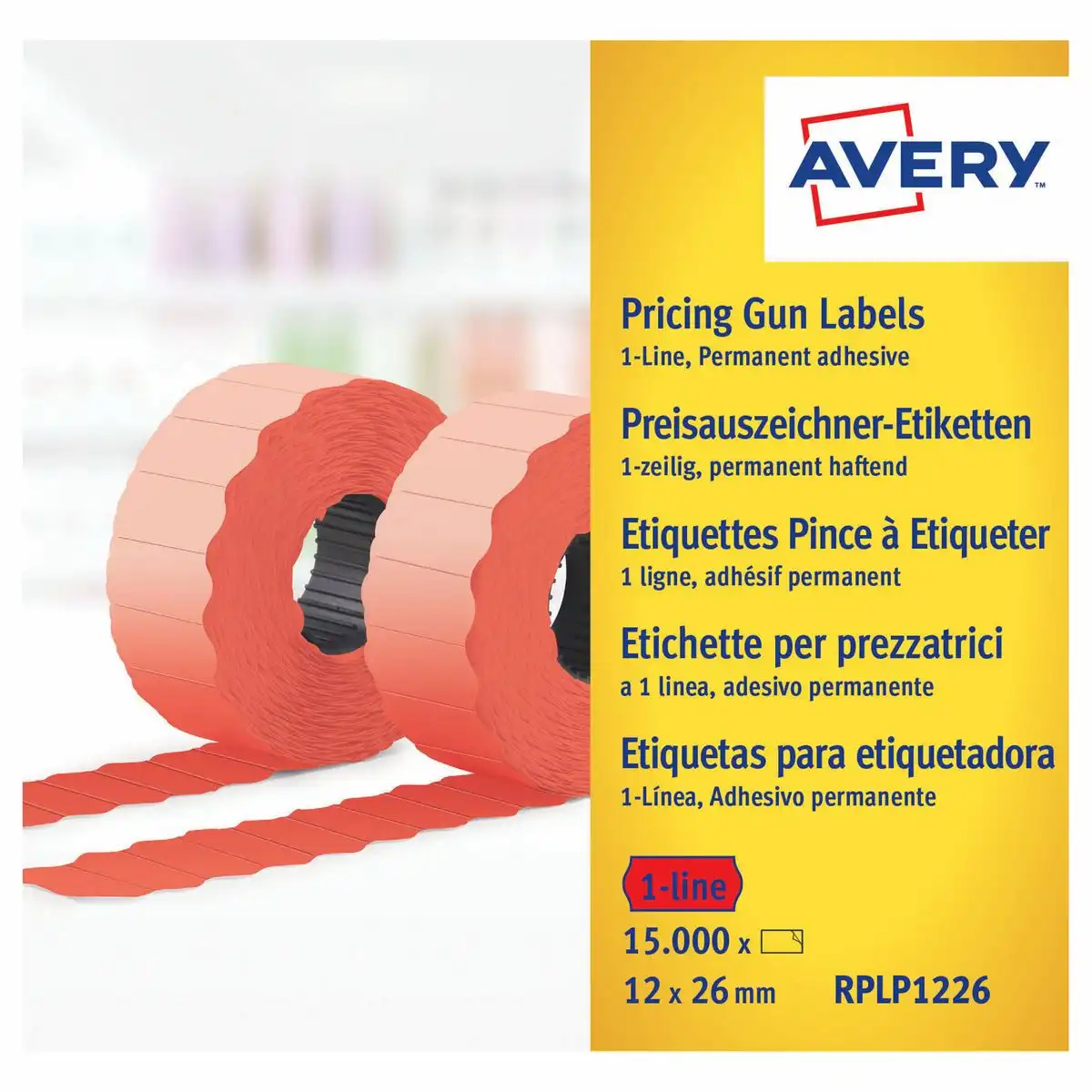 AVERY Zweckform Preis Etiketten permanent haftend rot 26x12mm 15000 Stück