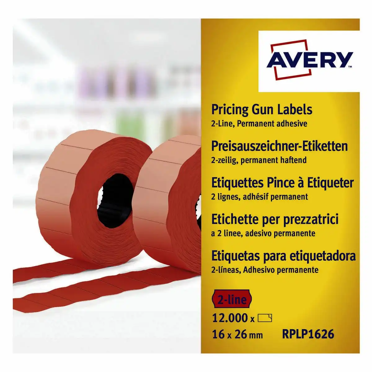 AVERY Zweckform Preis Etiketten permanent haftend rot 26x16mm 12000 Stück