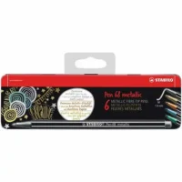STABILO Filzstifte Pen 68 Premium metallic - 6 Stück Metalletui