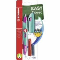 STABILO Schulfüller EASYbirdy A inkl. Patrone Blister - Für Rechtshänder, türkis/neonpink
