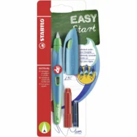 STABILO Schulfüller EASYbirdy A inkl. Patrone Blister - Für Rechtshänder, himmelblau/grasgrün