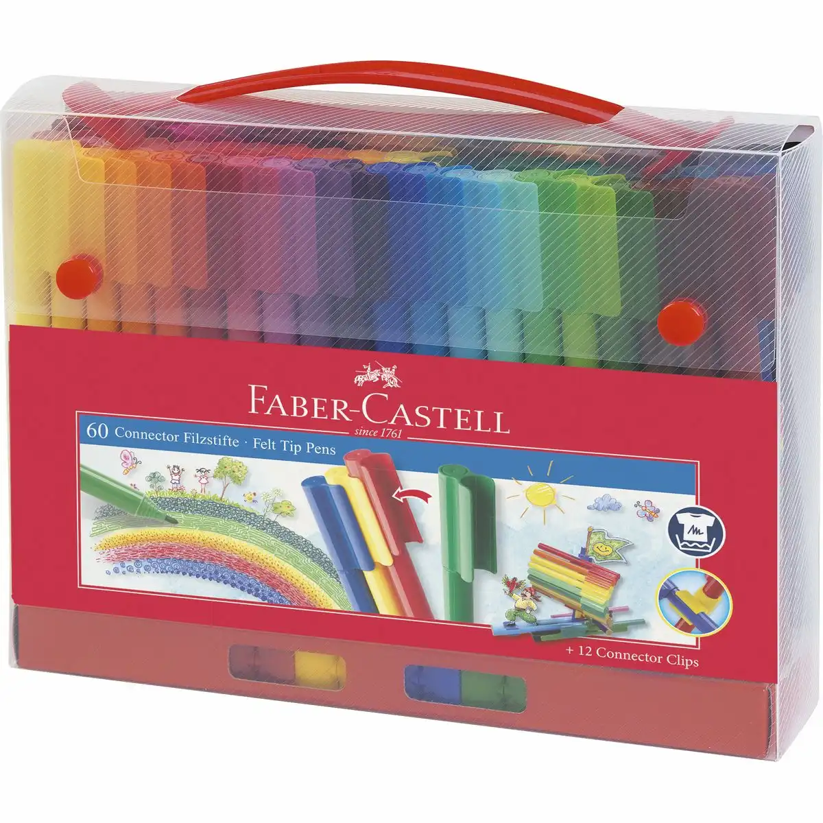 10100950_00 FABER-CASTELL Filzstifte Connector Set Koffer Kunststoffetui