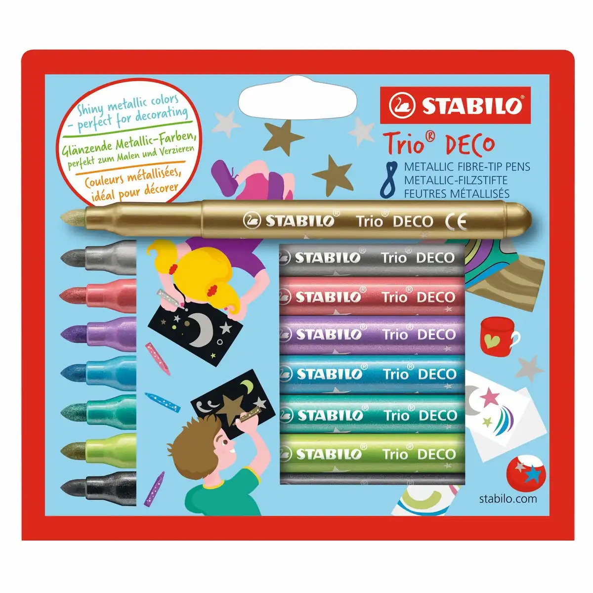 10140081_00 STABILO Filzstifte Trio DECO Metallic 8 Stück
