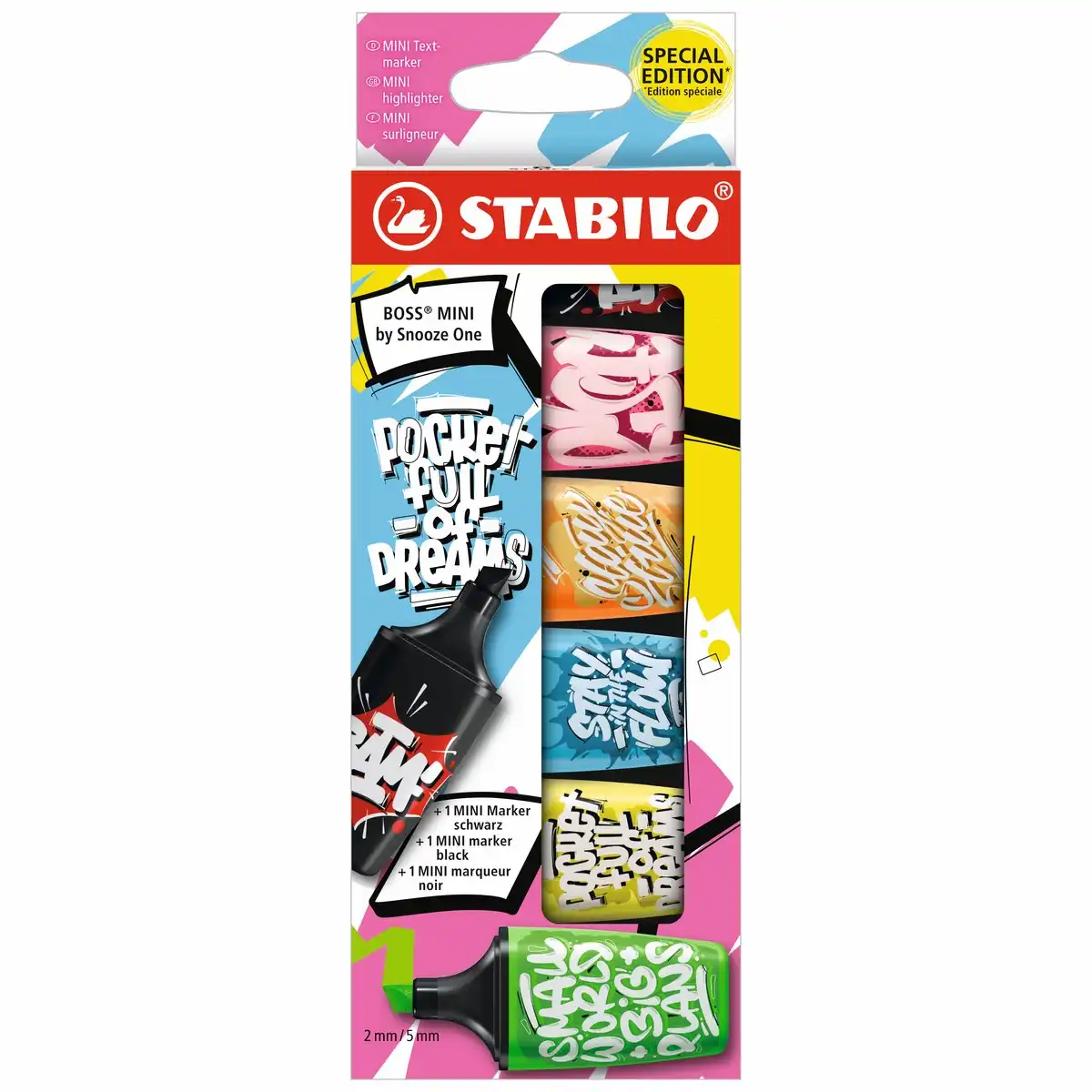 10144320_00 STABILO Textmarker BOSS MINI by Snooze One 6 Stück Kartonetui