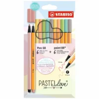 STABILO Kreativ Set Premium Set PASTELlove 12 Stück Pen 68 point 88