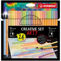 STABILO Creative Set ARTY pastel 12x Pen 68 + 12x point 88