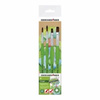 EBERHARD FABER Set Synthetik Green Winner Rundpinsel/Flachpinsel Größe 4/6/8/12 4 Teile