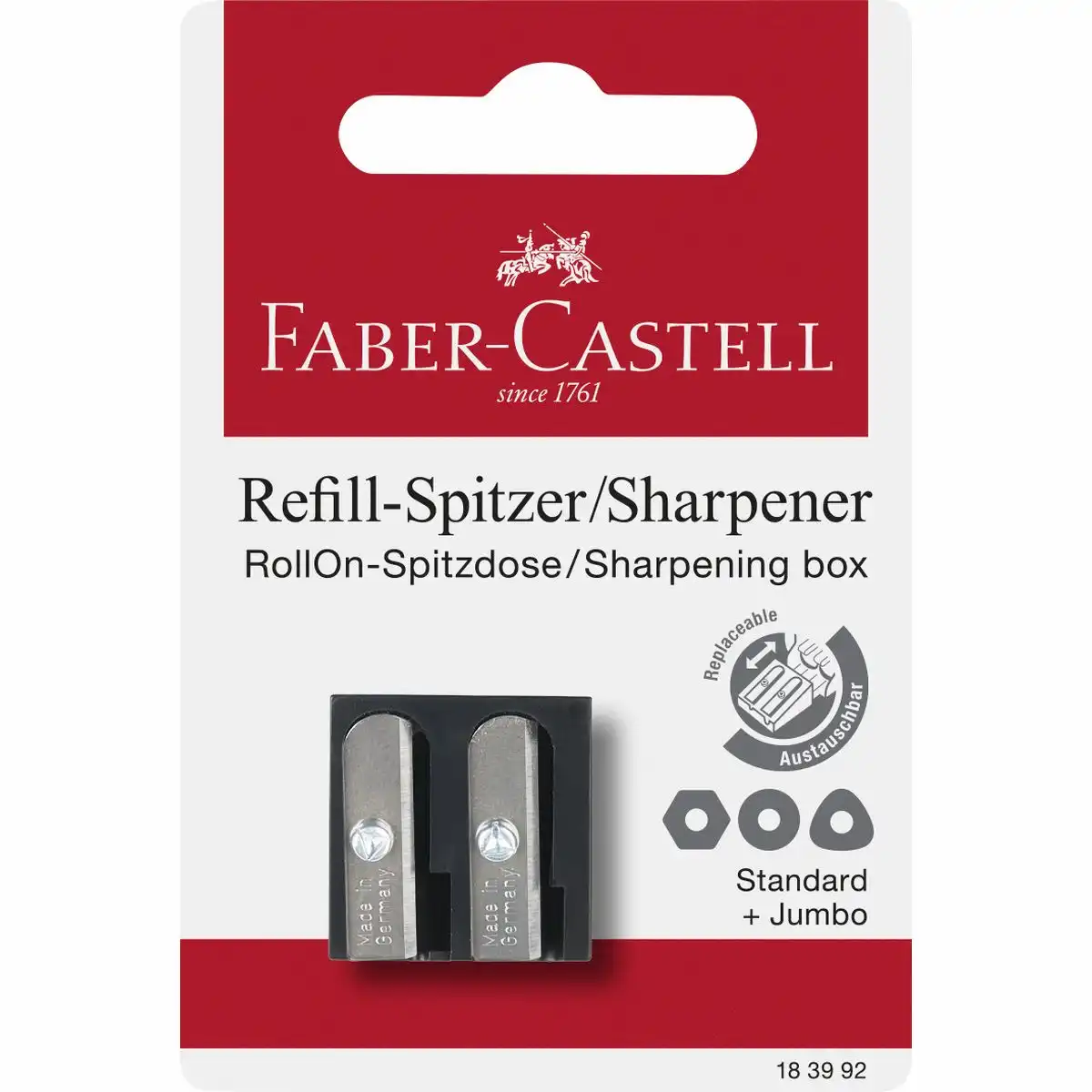 10154590_00 FABER-CASTELL Refill Spitzer RollOn-Spitzdose Standard + Jumbo Blister