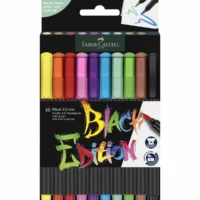 FABER-CASTELL Filzstifte Black Edition mit Pinselspitze Kartonetui