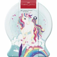 FABER-CASTELL Filzstifte Connector Einhorn Schneekugel 33 Stück Metalletui