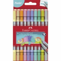 FABER-CASTELL Filzstifte Doppelfasermaler pastell 10 Stück Kartonetui