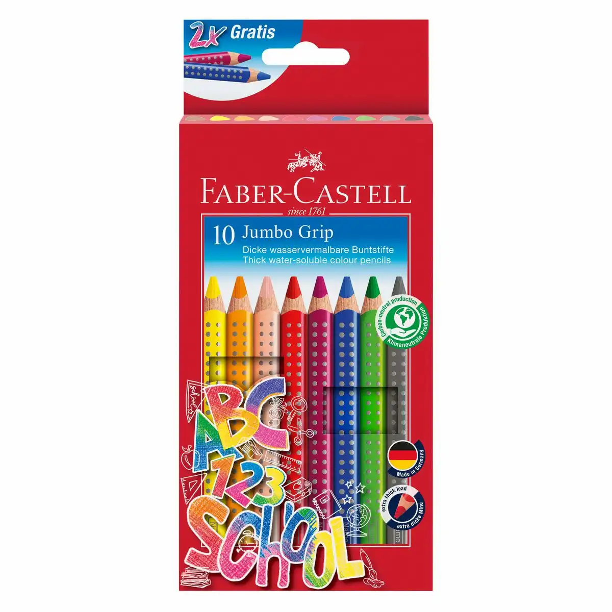 10154909_00 FABER-CASTELL Buntstifte Jumbo Grip Promotionetui 10 Stück Kartonetui