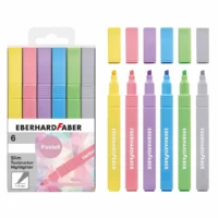 EBERHARD FABER Textmarker Slim pastell 1-4mm 6 Stück Etui
