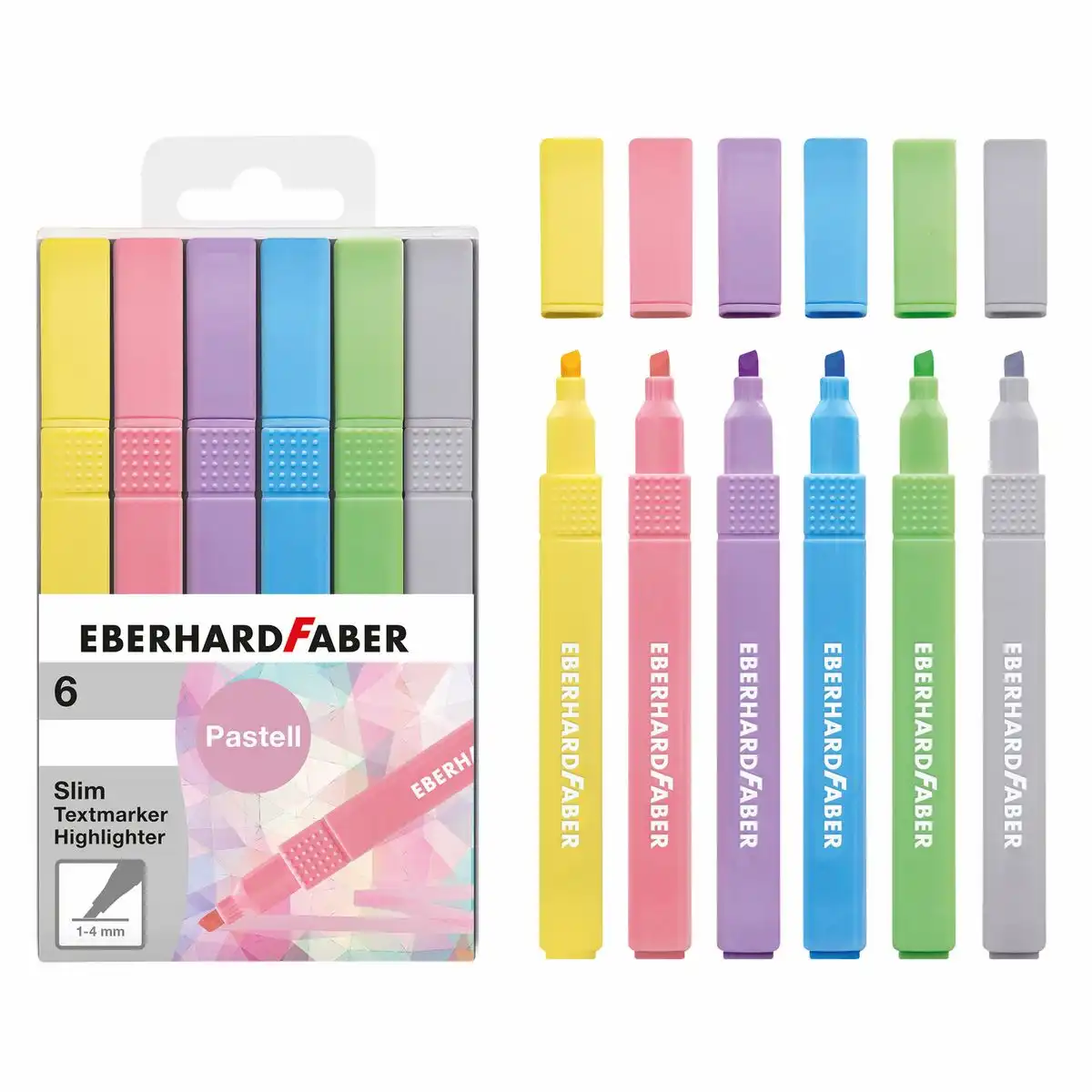 10157078_00 EBERHARD FABER Textmarker Slim pastell 1-4mm 6 Stück Etui