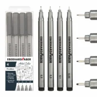 EBERHARD FABER Pigment Fineliner schwarz 4 Stück Etui