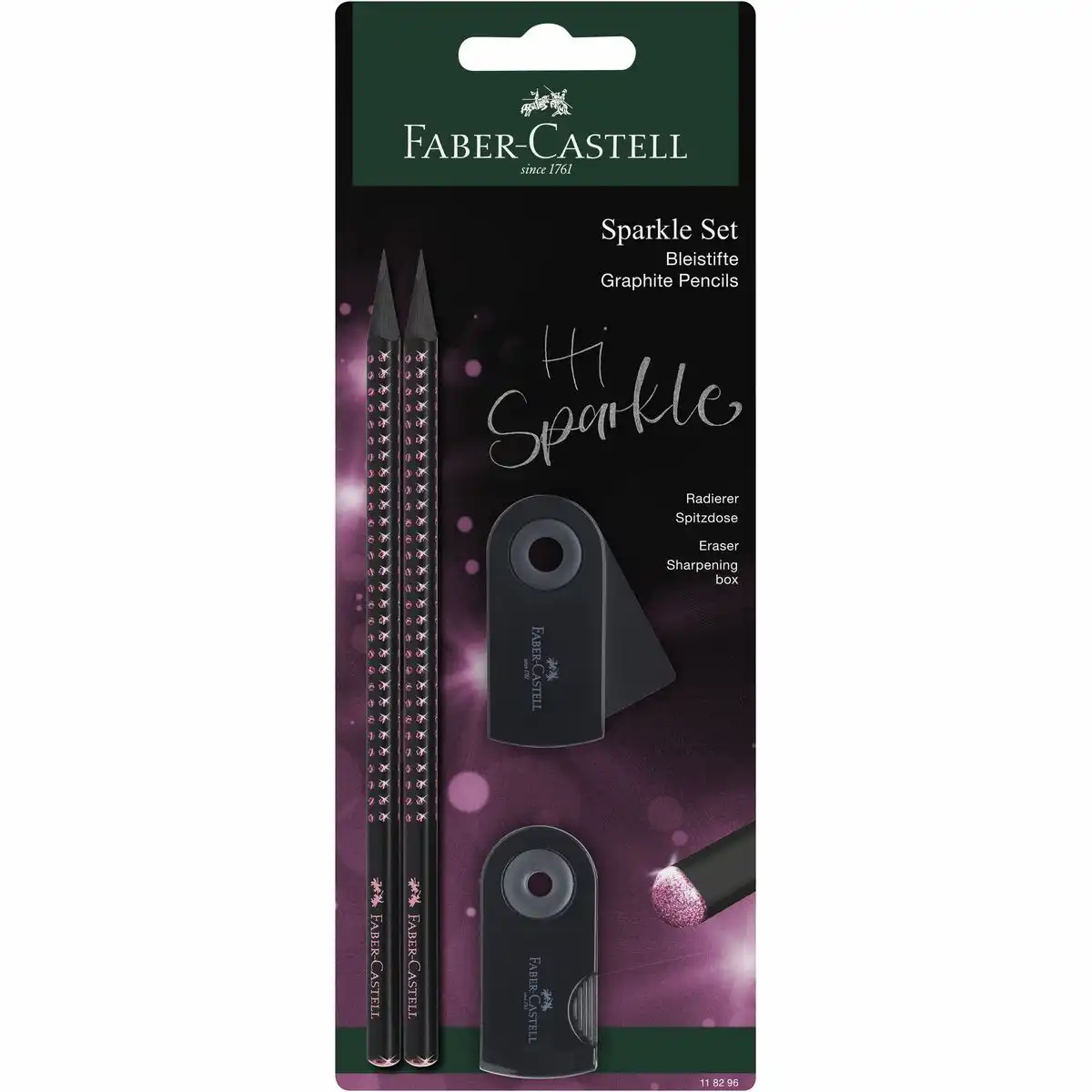 FABER-CASTELL Schreibset Sparkle Midnight rose