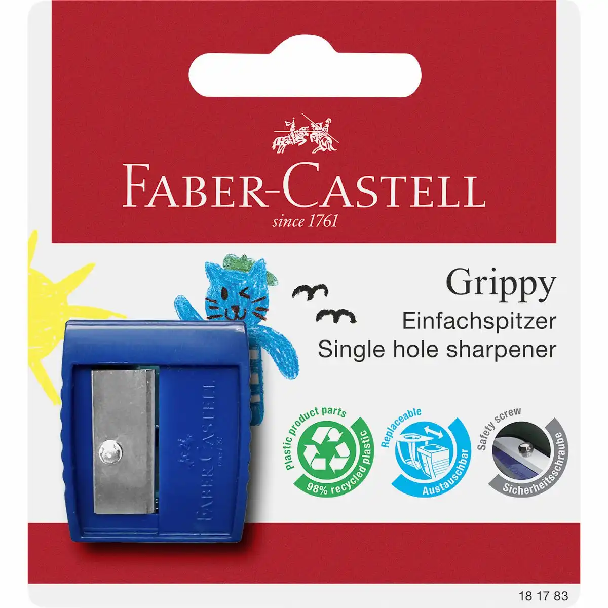 FABER-CASTELL Einzelspitzer Grippy Kunststoff Blister