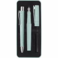 FABER-CASTELL Geschenkset Füller + Kugelschreiber Poly Ball Pen - caribic blue