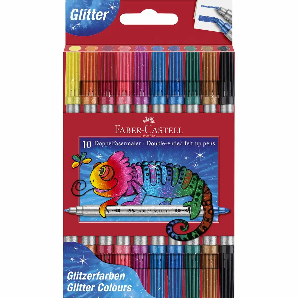 FABER-CASTELL Doppelfasermaler Glitzer Etui